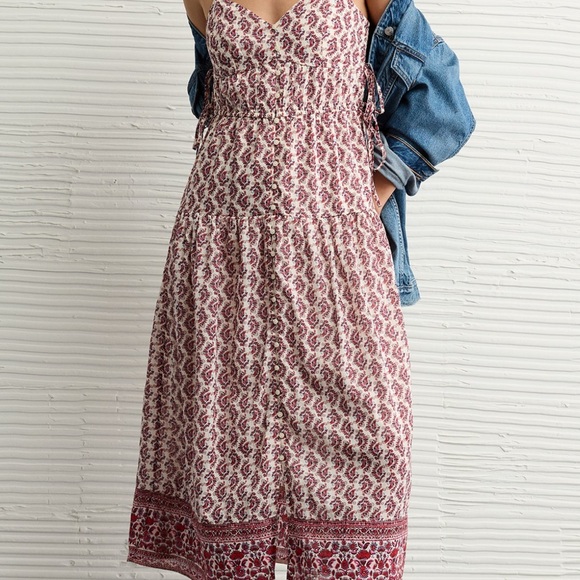 NWT AE Side Tie Vneck MIDI Dress - Picture 6 of 10